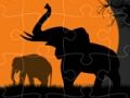 Spill Elephant Silhouette Jigsaw online