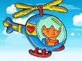 Spill Fargebok: Cat Driving Helikopter  online