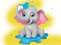 Spill Fargebok: Elephant Spraying Water  online