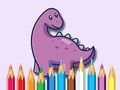 Spill Fargebok: Dinosaur med blomster  online
