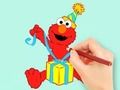 Spill Fargebok: Elmo Gift  online