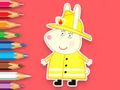 Spill Fargebok: Rabbit Firefighter  online
