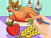 Spill Fargebok: Thanksgiving kalkunmåltid  online
