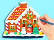 Spill Fargebok: Pepperkakehytte  online