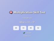 Spill Multiplikasjonsferdighetstest online