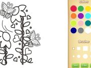 Spill Sommerfugler og blomster fargeleggingsbok for barn online