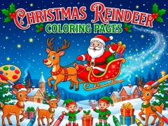 Spill Christmas Reindeer Coloring Pages online