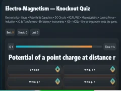 Spill Electro-Magnetism - Knockout Quiz online