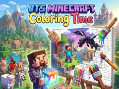 Spill BTS Minecraft Coloring Time online