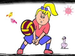 Spill Volleyball Fun Coloring online