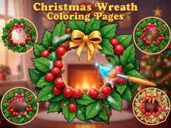 Spill Christmas Wreath Coloring Pages online