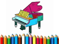 Spill Back To School: Piano Coloring Book online