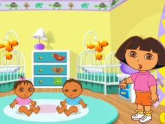 Spill Dora the Explorer Dora's Playtime with the Twins online