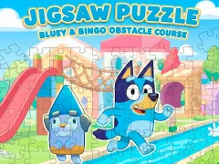 Spill Jigsaw Puzzle: Bluey & Bingo Obstacle Course online