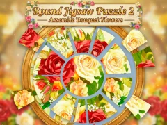 Spill Round jigsaw Puzzle 2 - Assemble Bouquet flowers online