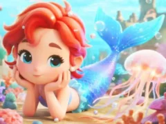 Spill Jigsaw Puzzle: Chibi Mermaid Marshmallow Jellyfish online