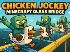 Spill Chicken Jockey: Minecraft Glass Bridge online