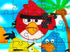 Spill Funny Birds Pop It Jigsaw online
