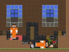 Spill Escape from the prison in Mineblock! Destruction! online