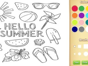 Spill Hei sommerfargeleggingsbok for barn online