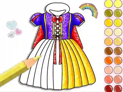 Spill Princess Glitter Coloring online