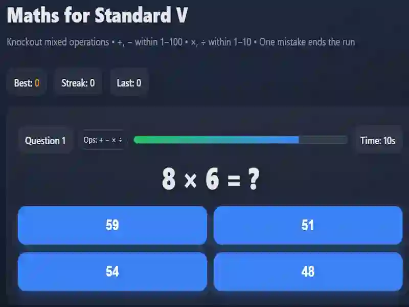 Spill Maths for Standard V online