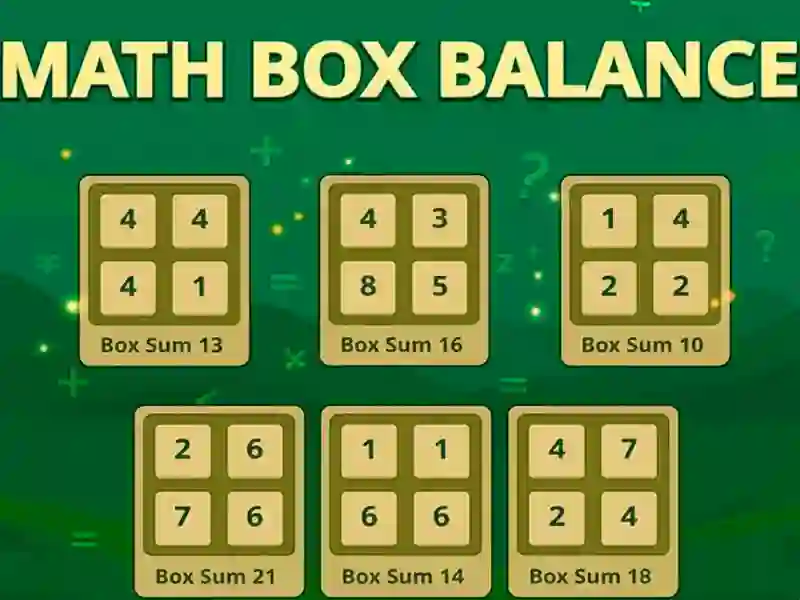 Spill Math Box Balance online