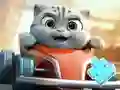 Spill Jigsaw Puzzle: Cat Racing Driver online