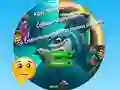 Spill Round Jigsaw Puzzle Collect Pictures of Funny Ocean Inhabitants online