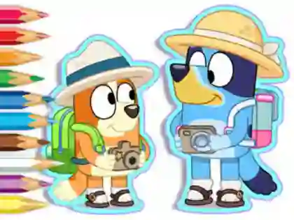 Spill Coloring Book: Bluey Camping online