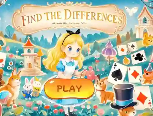 Spill Find The Differences: Alice In Wonderland online