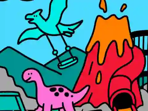 Spill Color By Code Dino Park online