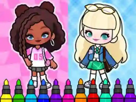 Spill Coloring Book: Aha World Sporty Girl online