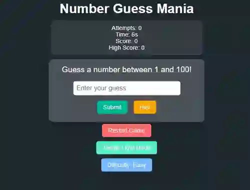 Spill Number Guess Mania online