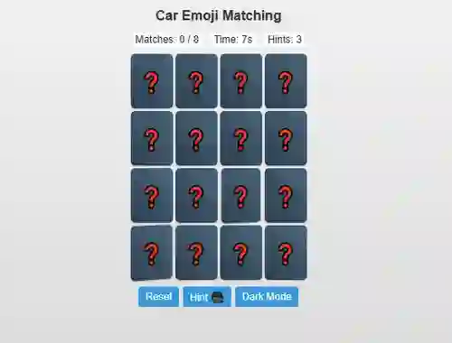 Spill Car Emoji Matching online