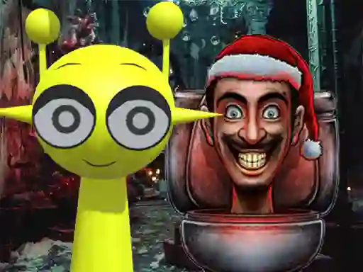 Spill Sprunki in Backrooms Christmas Skibidi online