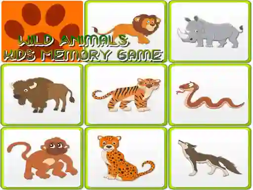 Spill Wild Animals Kids Memory game online