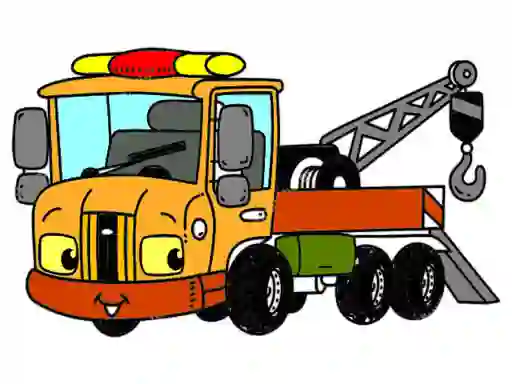 Spill Tow Trucks Coloring online