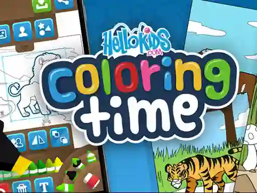 Spill Hello kids Coloring Time online