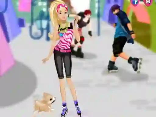 Spill Barbie on roller skates online
