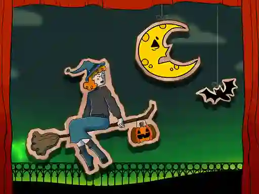 Spill Halloween Witch Fly online