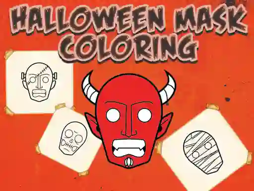 Spill Halloween Mask Coloring Book online