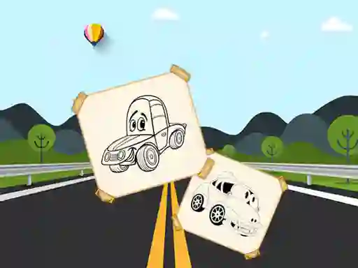 Spill Funny Cars For Kids Coloring online