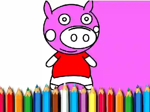 Spill Back To School Coloring Book Pig online