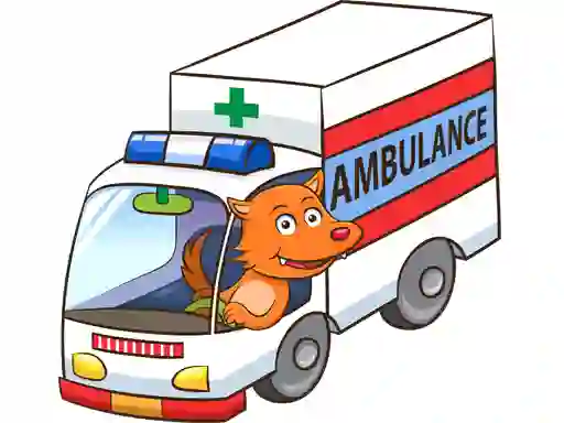 Spill Cartoon Ambulance Puzzle online