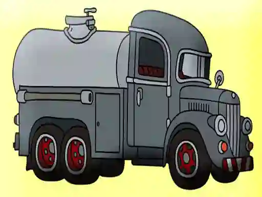 Spill Tank Trucks Coloring online