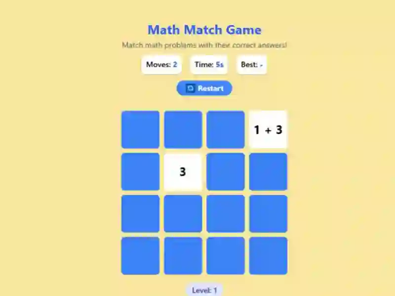 Spill Math Match Game online