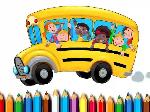 Spill School Bus Coloring Book online