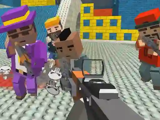 Spill GunGame shooting warfare: blocky gangster online