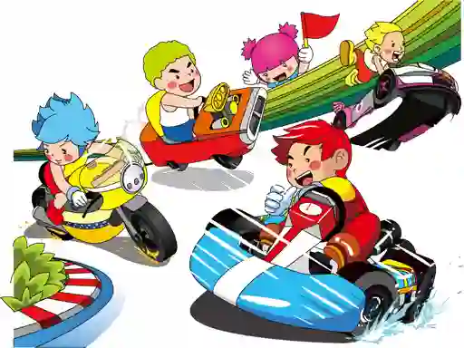 Spill Cartoon Kart Puzzle online